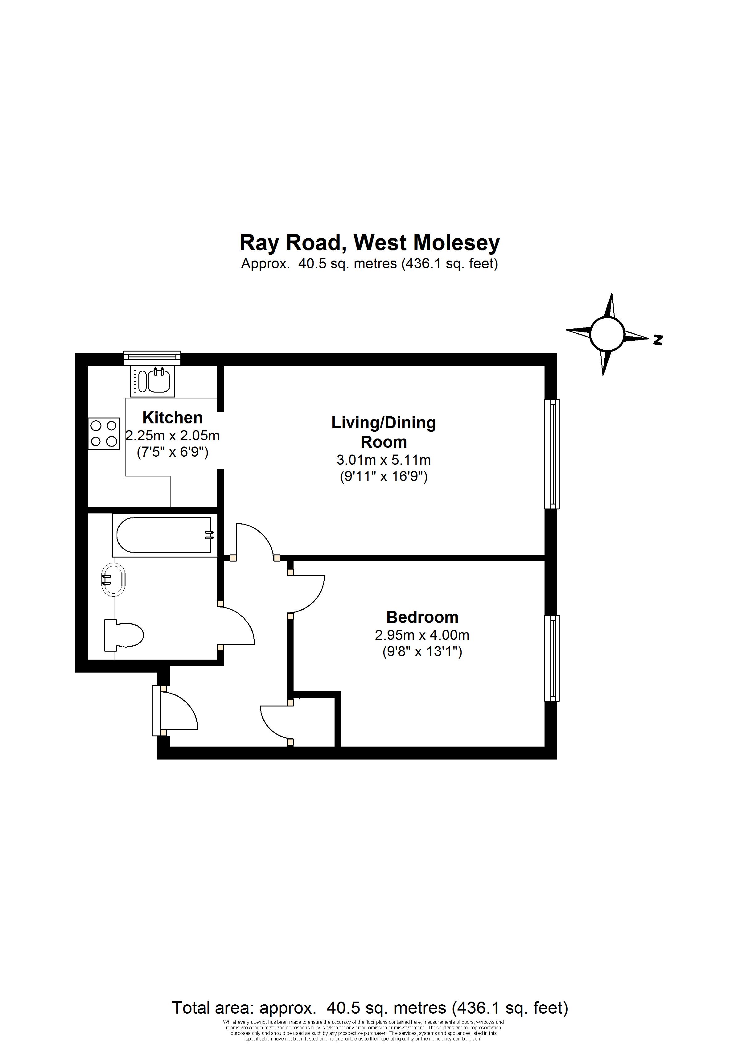 1 Bedrooms Flat to rent in Ray Road, West Molesey KT8