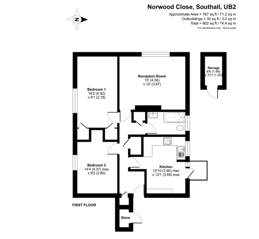 Norwood Close, Southall floorplan