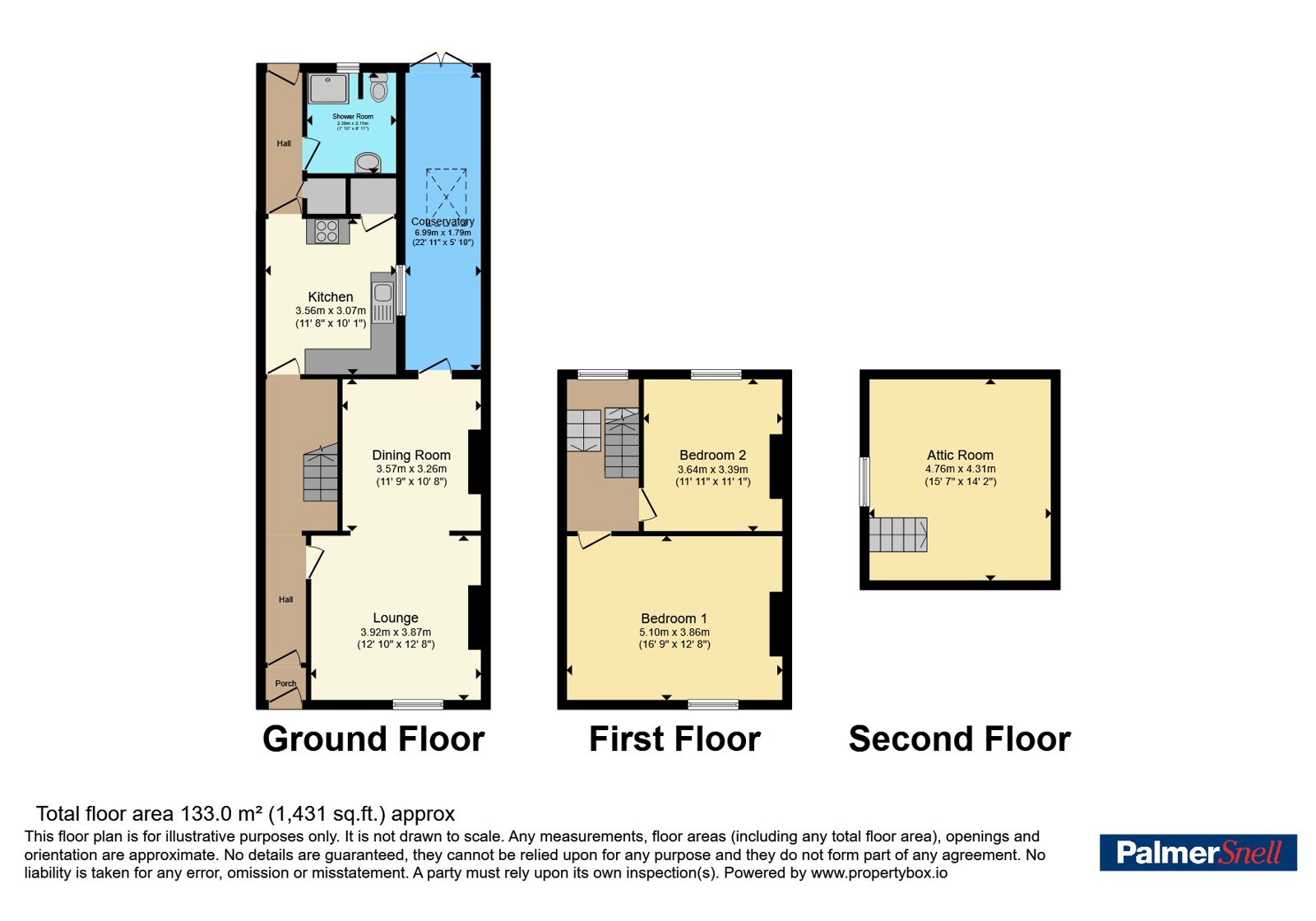 54, East Reach, Taunton floorplan
