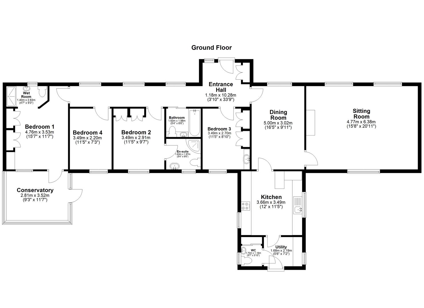 Corner Farm Bungalow, Bolton floorplan