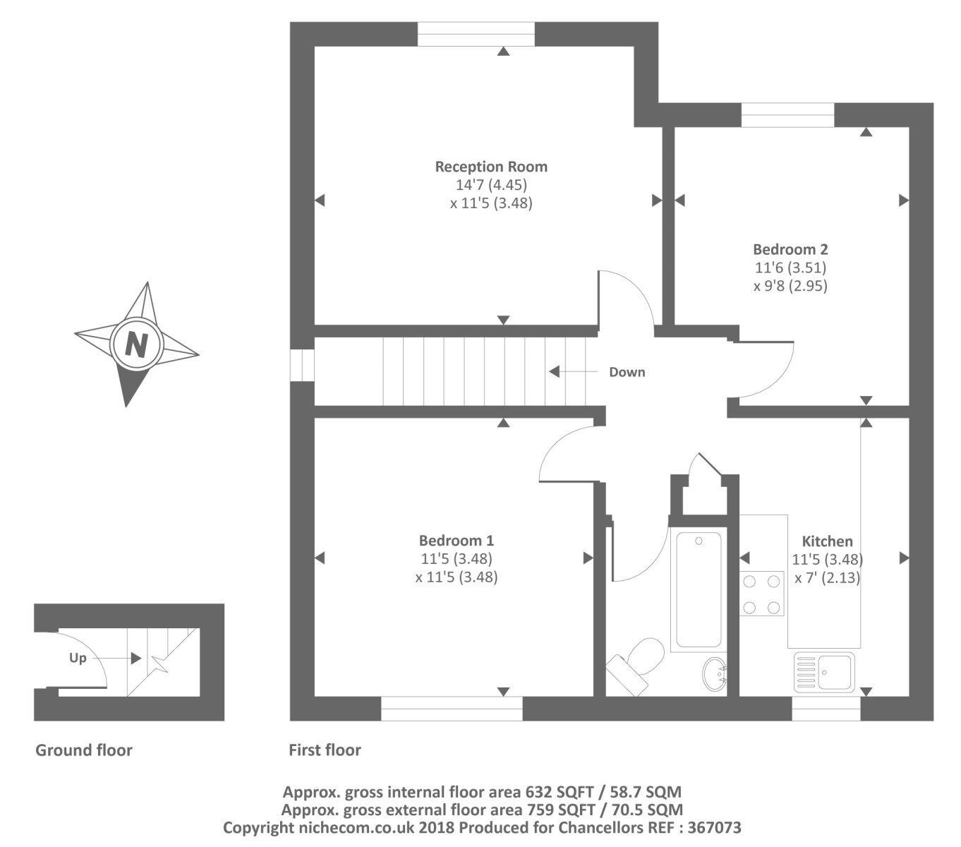 2 Bedrooms Maisonette for sale in Groveley Road, Sunbury-On-Thames TW16