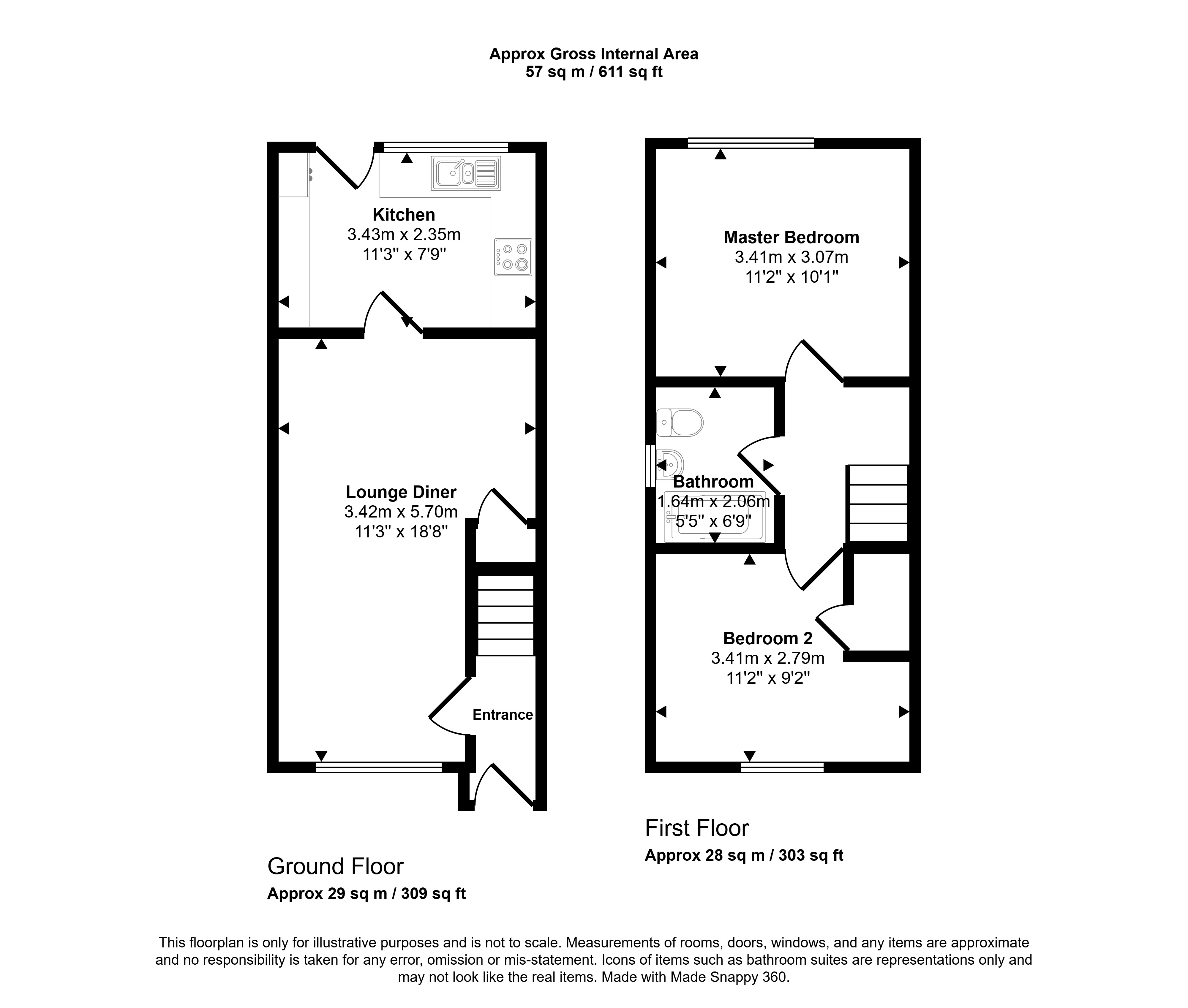 30, Medway Place, Cramlington floorplan