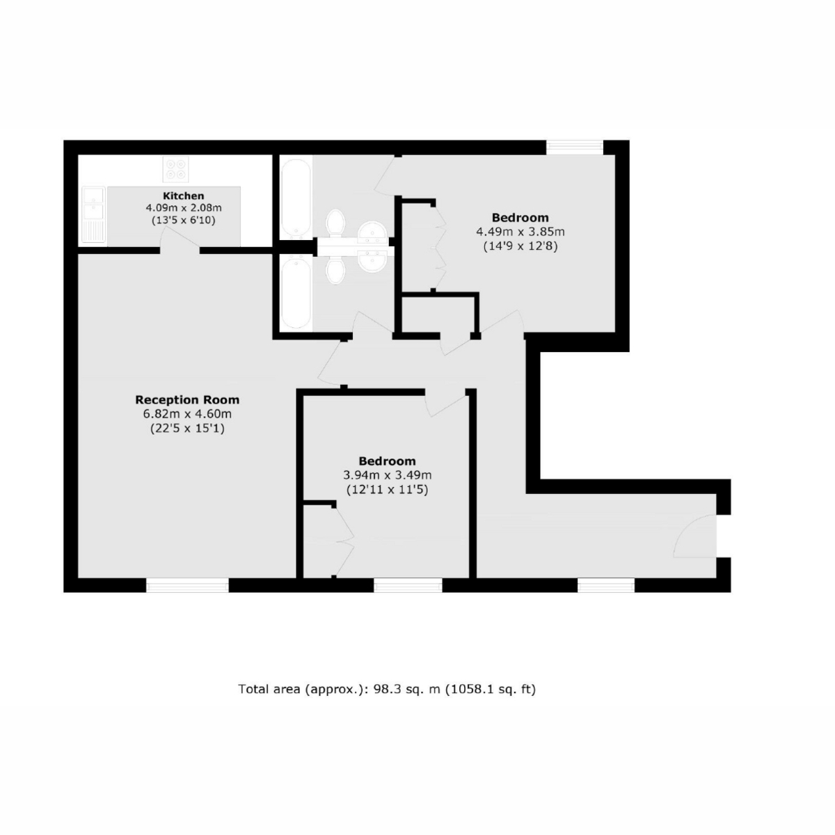 Flat Flat 3, 10, The Grange, London floorplan