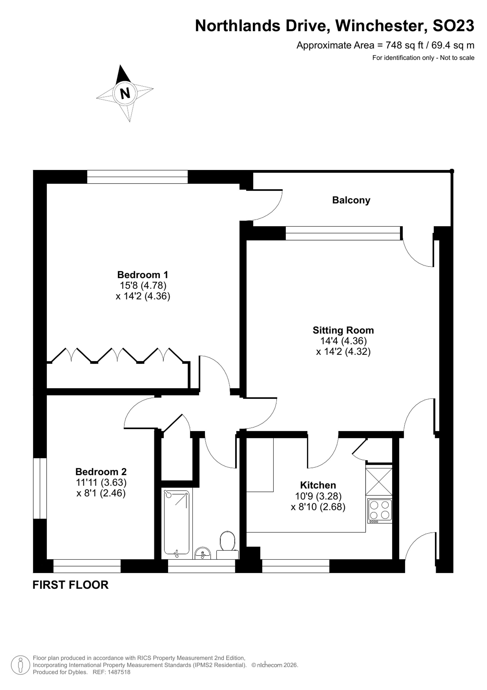 Flat 9, Kenilworth Court Northlands Drive, Winchester floorplan