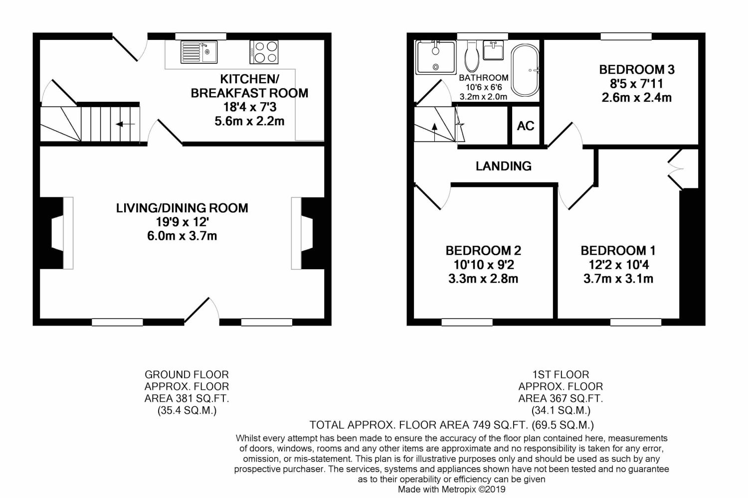 3 Bedrooms Terraced house for sale in Talybont-On-Usk, Brecon LD3