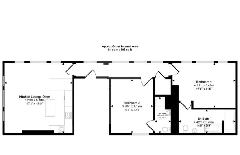 Flat 14, Lathom House, 21, Compton Street, Eastbourne floorplan