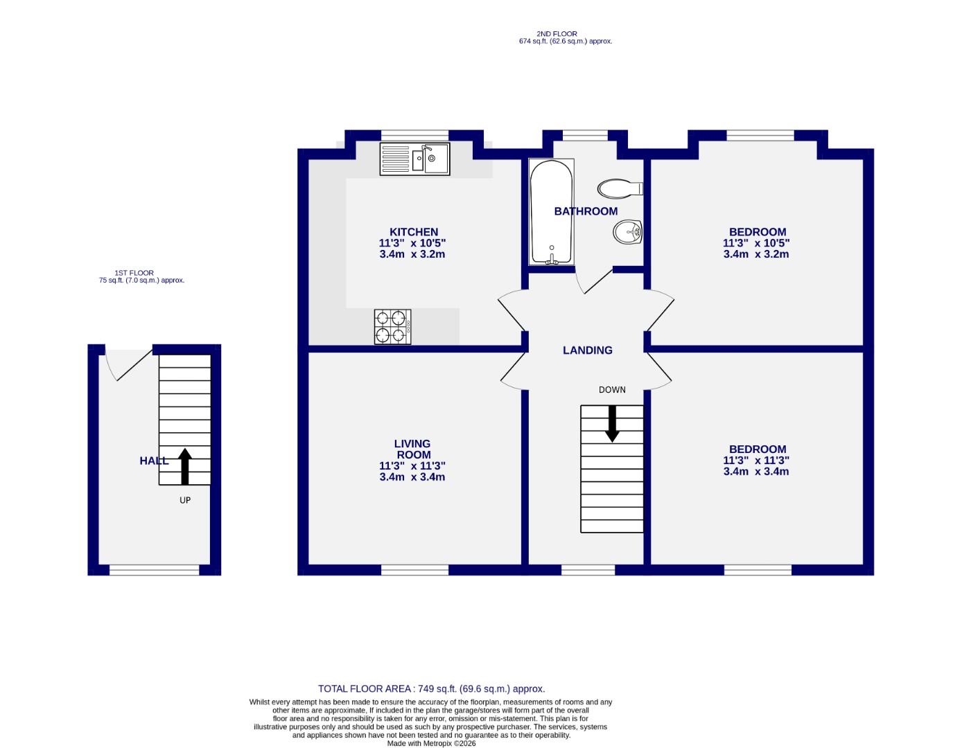 3 Millfield Court, Millfield Lane, York floorplan