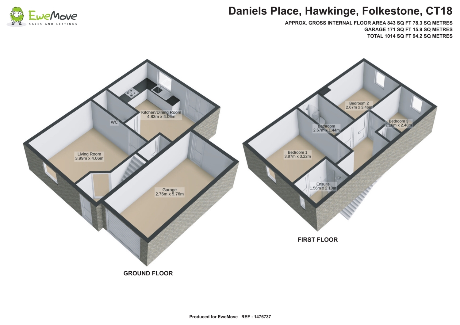 2, Daniels Place, Folkestone floorplan