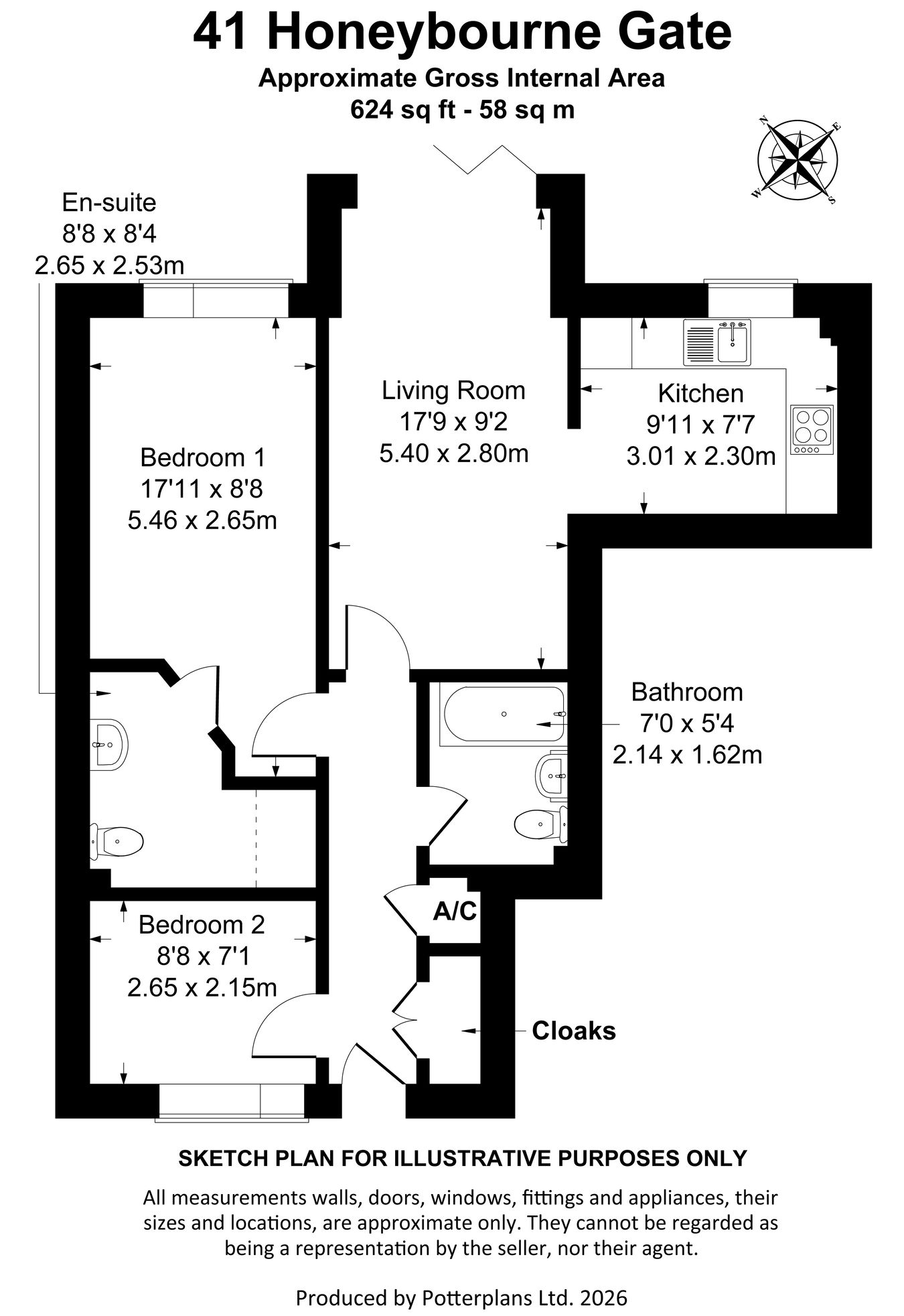 Apartment 41, 2, Honeybourne Gate, Cheltenham floorplan