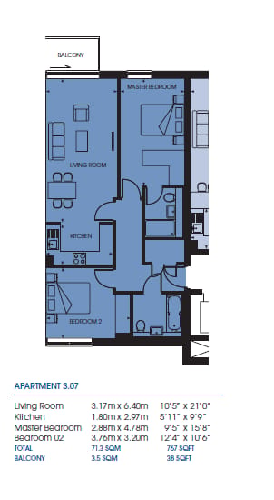 Flat 7, Keats Apartments, Croydon floorplan