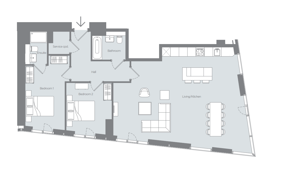 C74, The Residences  West Tower, 371 Deansgate,, Manchester floorplan