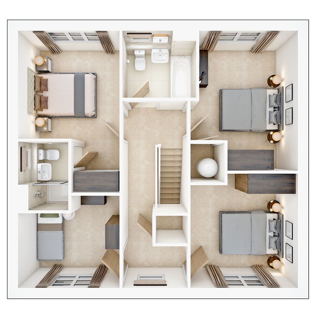 The Rightford - Plot 372, Salden Place West, Whaddon Road, Newton Longville, Milton Keynes floorplan
