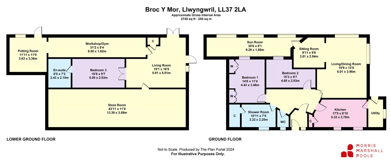 Broc Y Mor,, Stad Gwastadgoed Isaf, Gwynedd floorplan