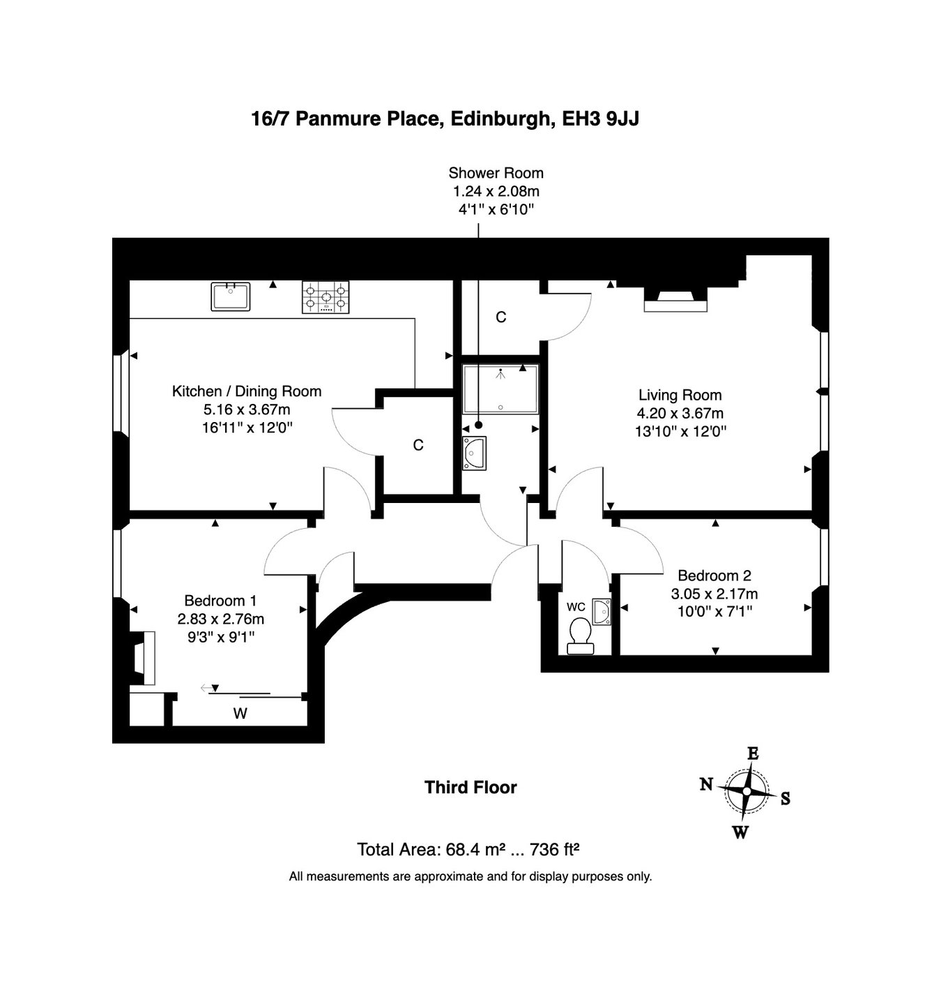 16/7, Panmure Place, Edinburgh floorplan