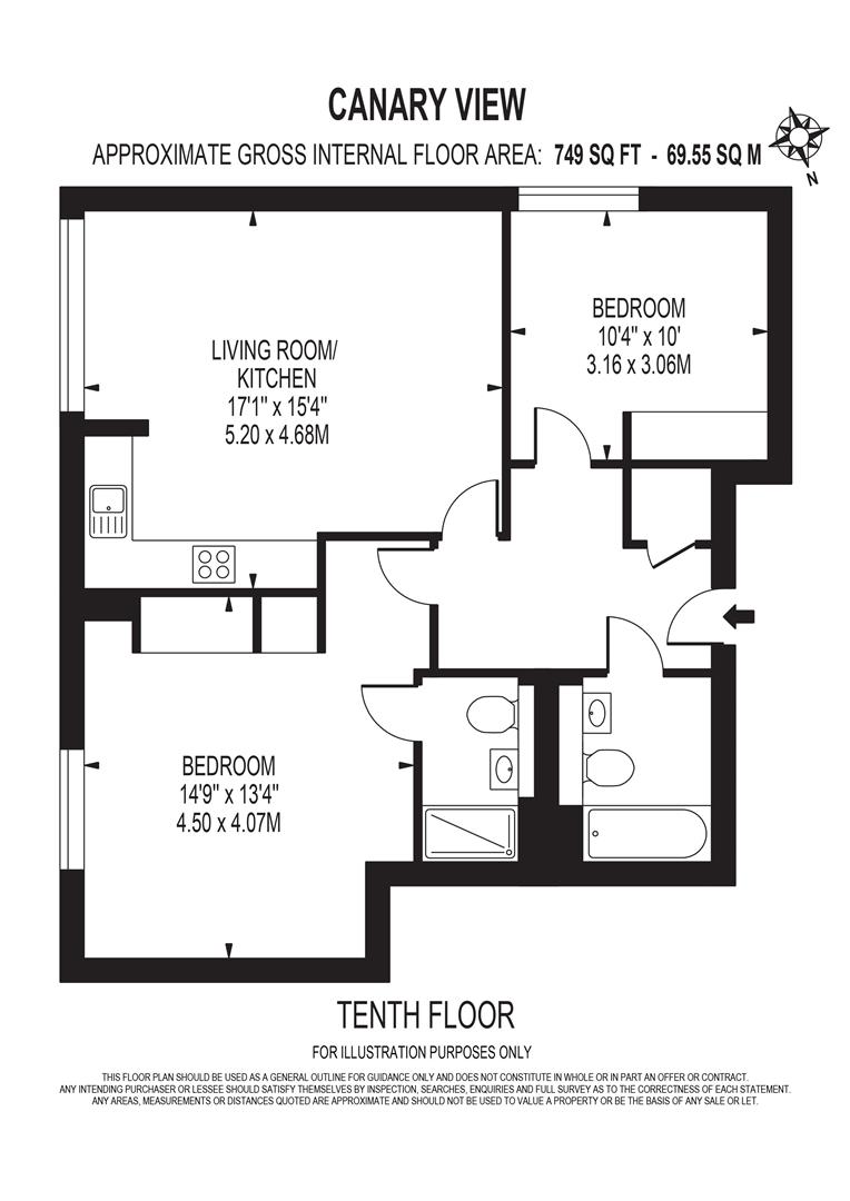 91, Canary View, Dowells Street, London floorplan