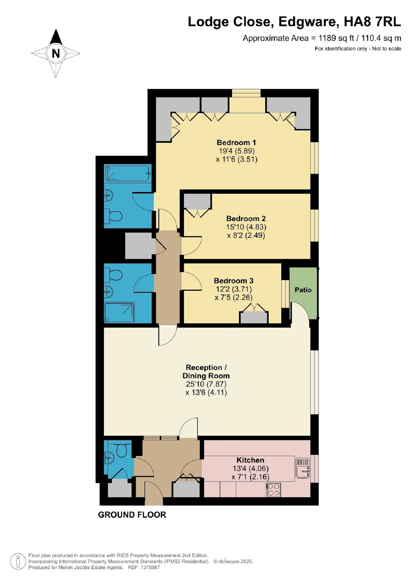 3, Lodge Close, Edgware floorplan