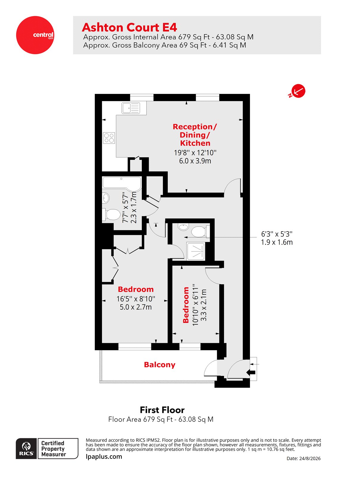 Flat 37, Ashton Court, 2, Connington Crescent, London floorplan
