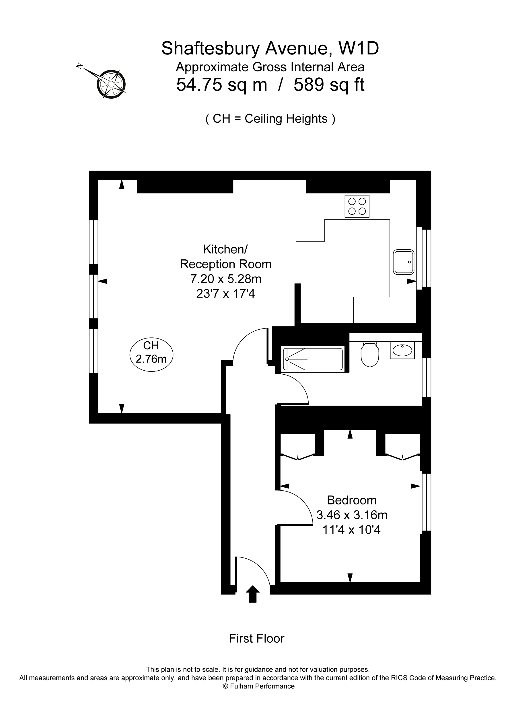 Flat 1a, 68, Shaftesbury Avenue, London floorplan