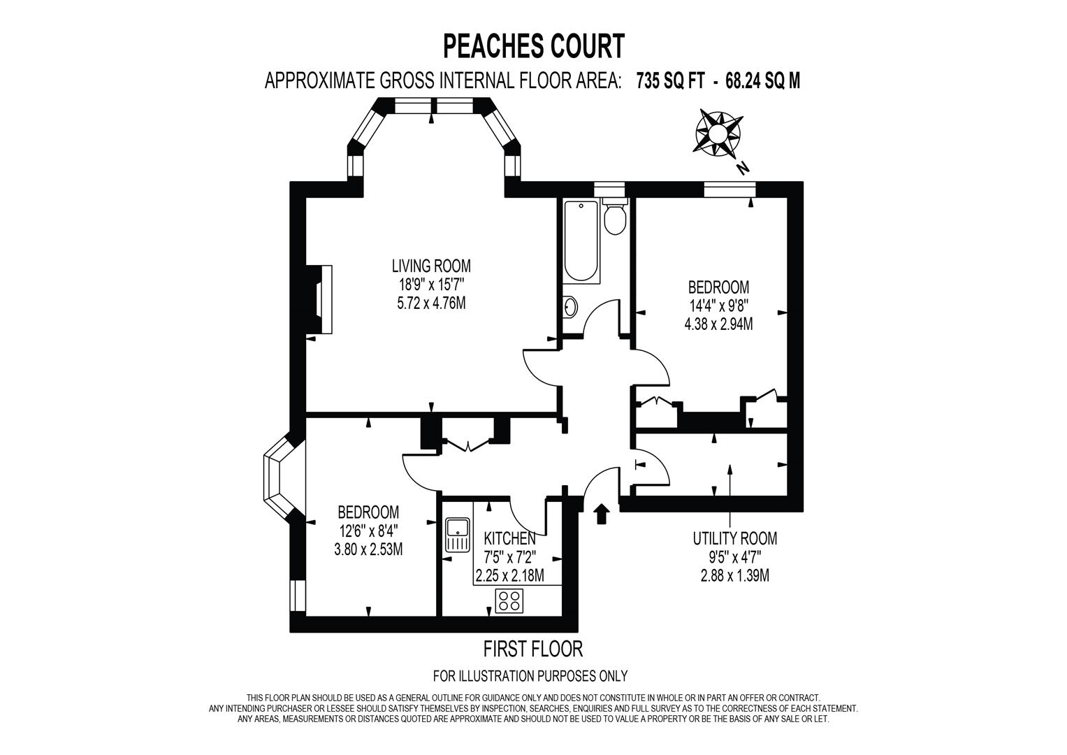 4, Peaches Court, Peaches Close, Cheam Village floorplan