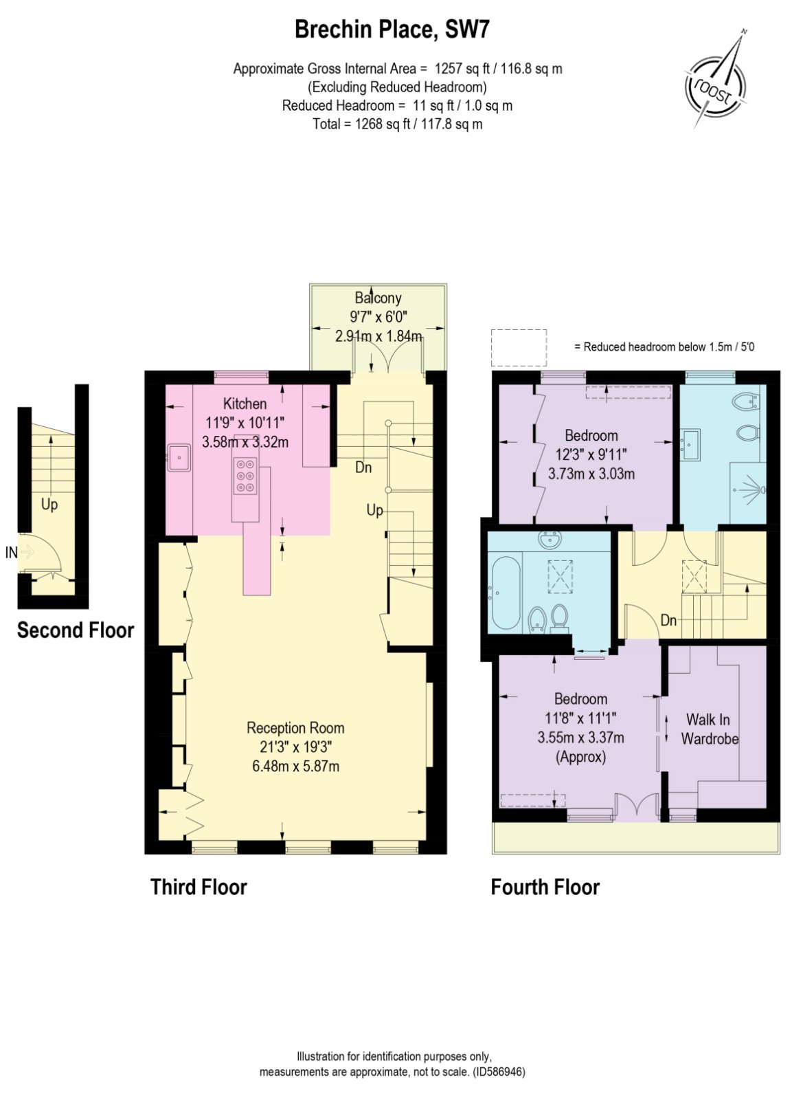 Top Floor Flat (Flat 4), 24, Brechin Place, London floorplan
