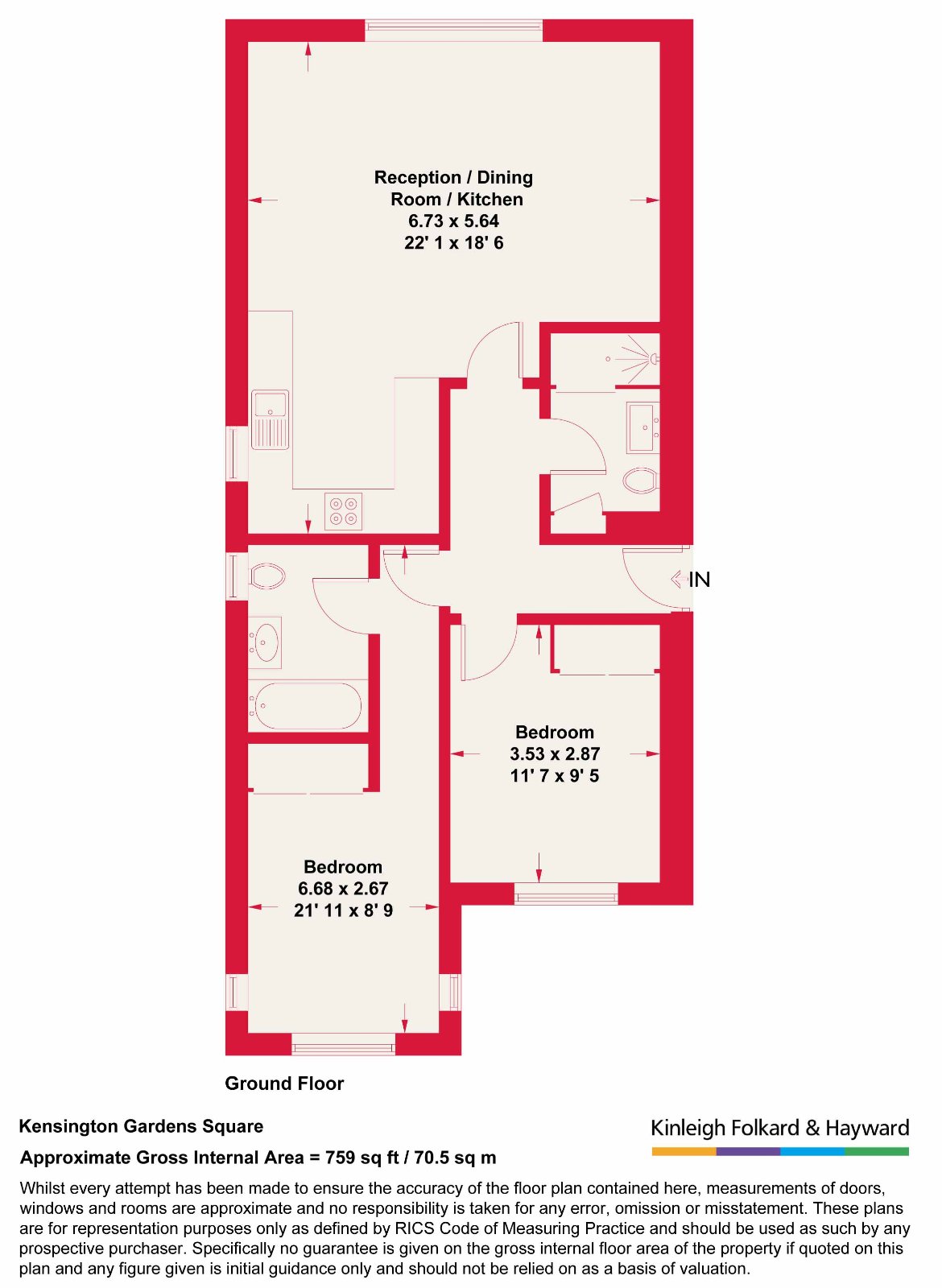 Flat G1 Garden House, 86-92, Kensington Gardens Square, London floorplan