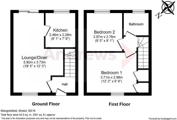2 Bedrooms Terraced house for sale in Elizabeth Way, Mangotsfield, Bristol BS16