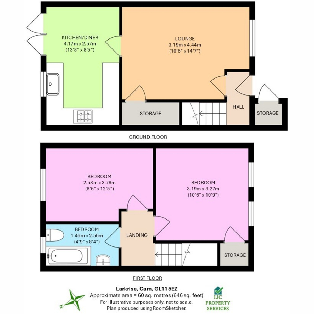 43, Larkrise, Dursley floorplan