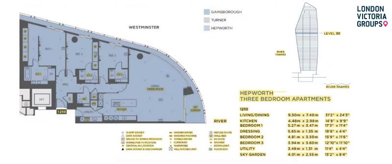Apartment 212, One Blackfriars, 1 Blackfriars Road, London floorplan