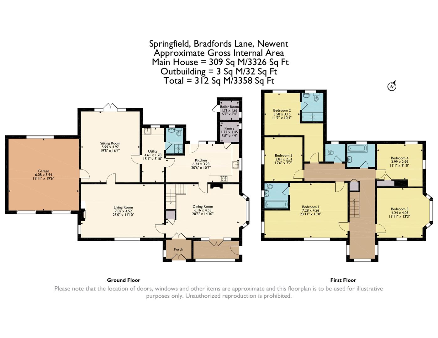 Springfield, Bradfords Lane, Newent floorplan