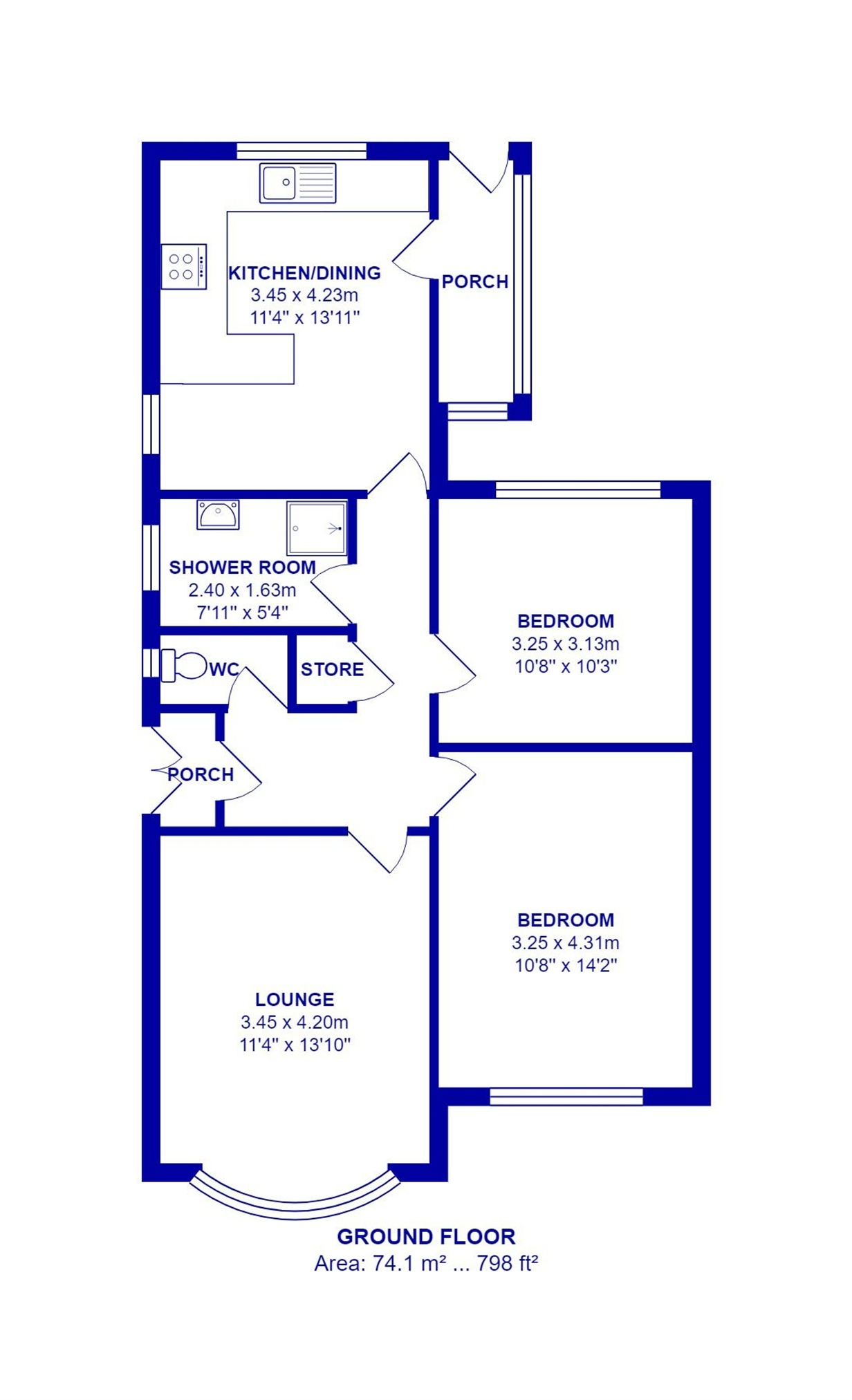 2 Bedrooms Semi-detached bungalow to rent in Fifth Avenue, Burnley, Lancashire BB10