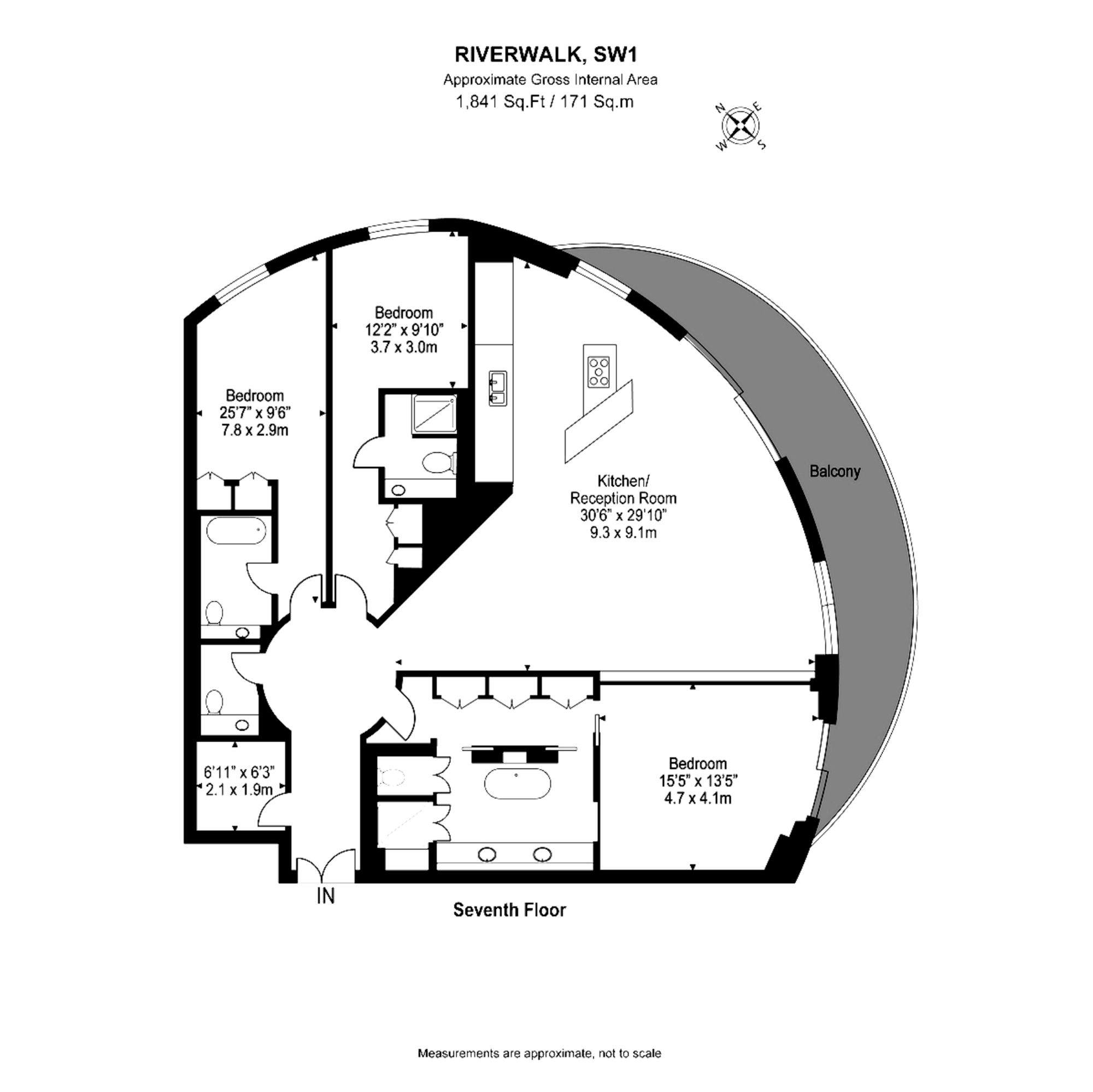 Apt W703, Riverwalk, London floorplan