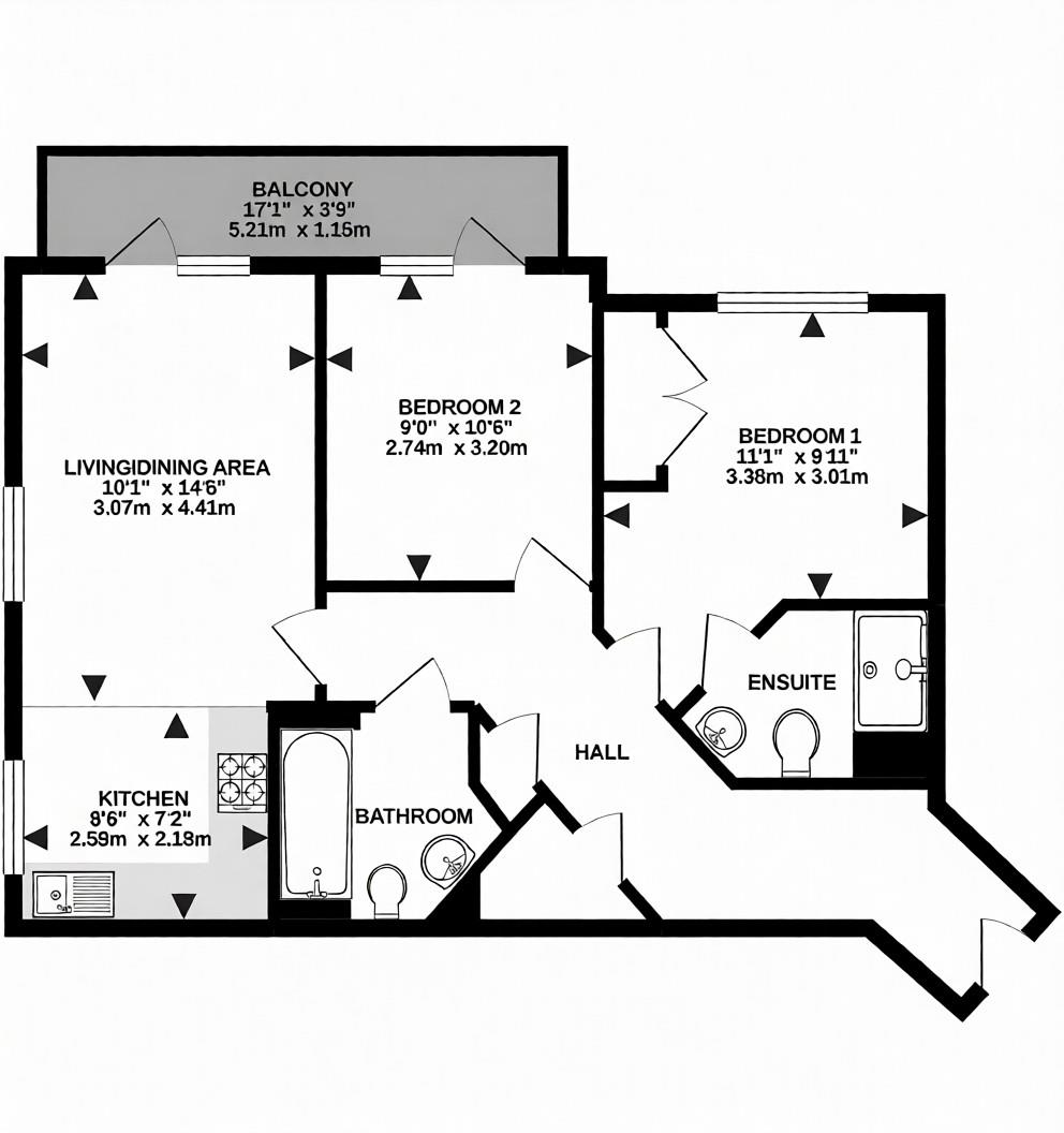 Flat, 4, Denton Court,, Swan Road, West Drayton floorplan