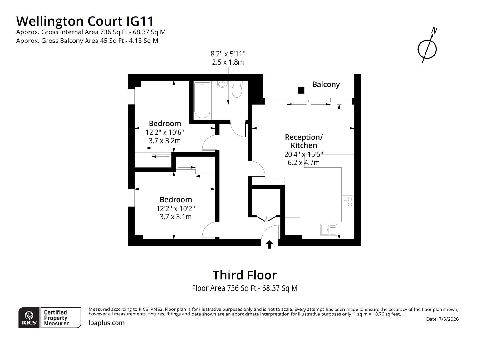Wellington Court, Flat 14, 77 Axe Street, Barking floorplan