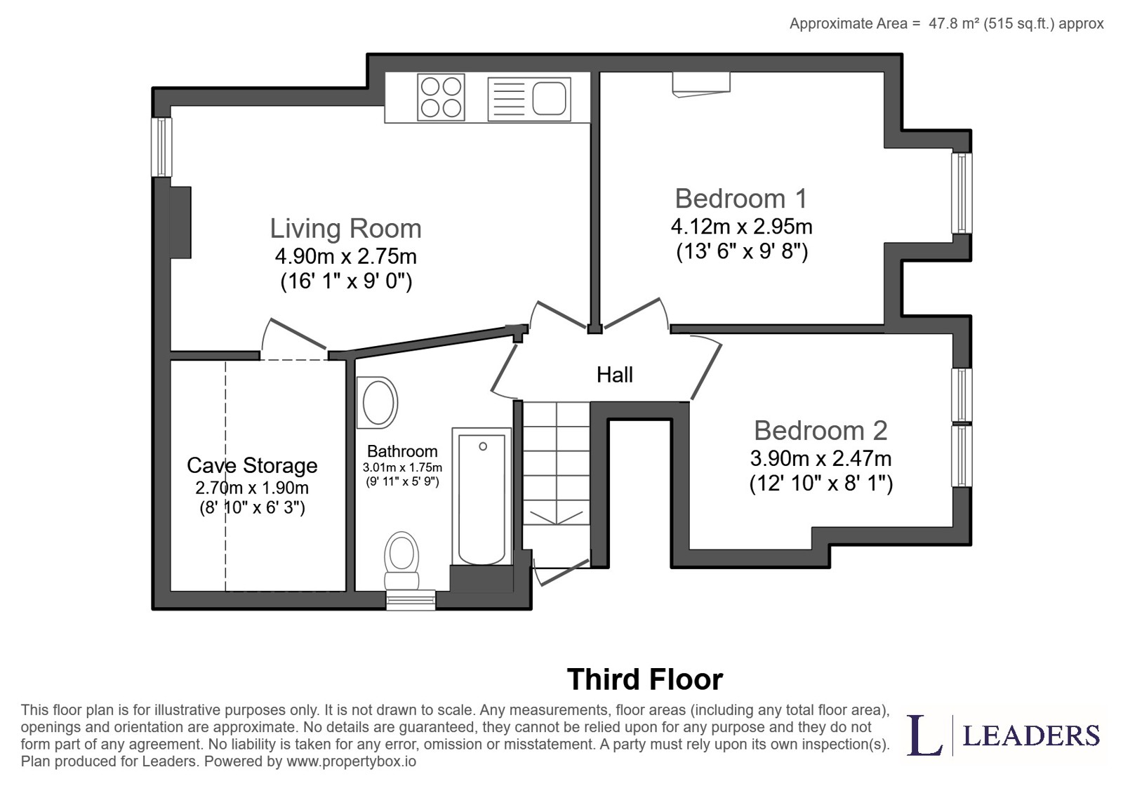Flat 3, 100, Victoria Road North, Hampshire floorplan