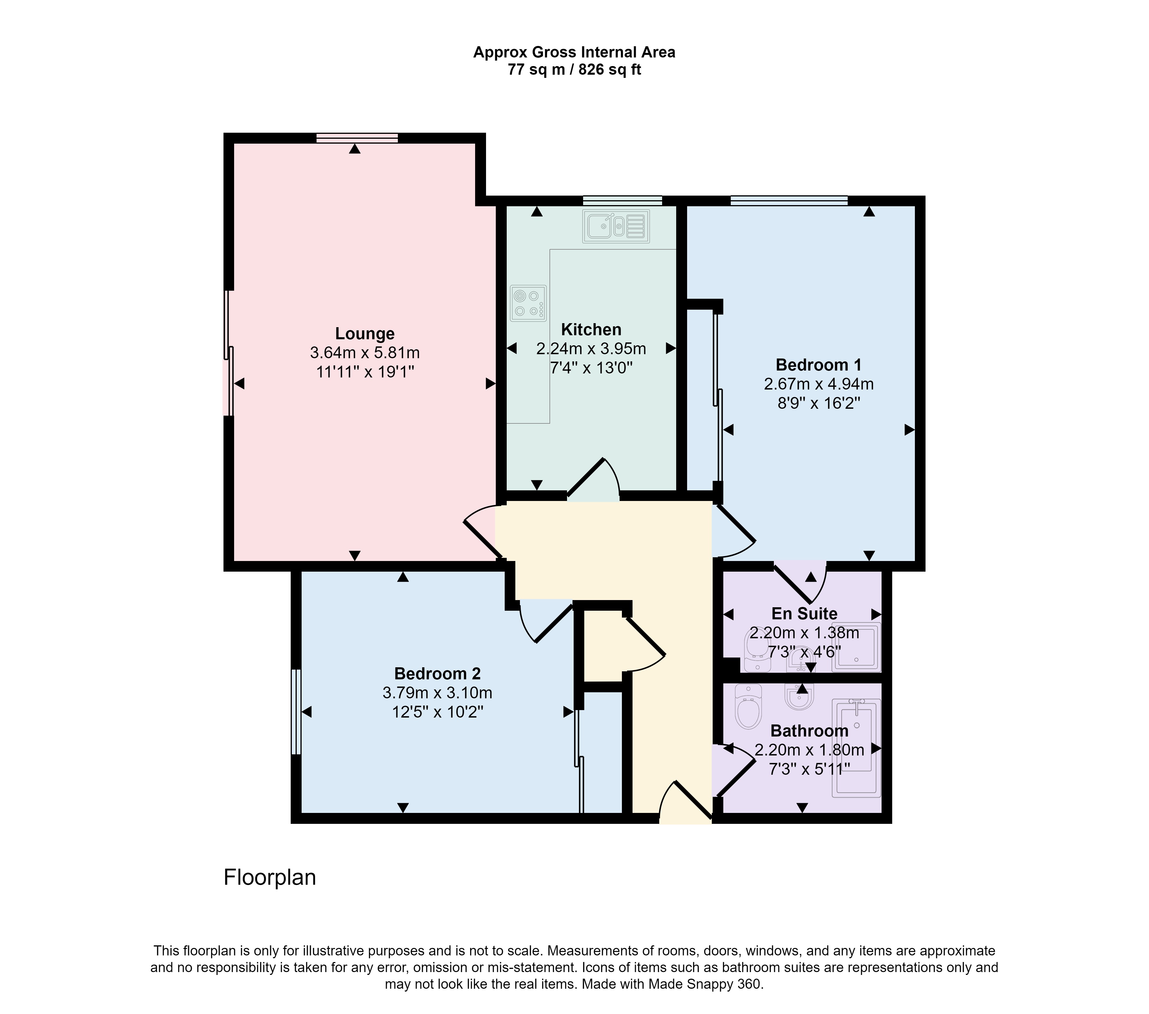 3 Chine Court, 20, Windsor Road, Dorset floorplan
