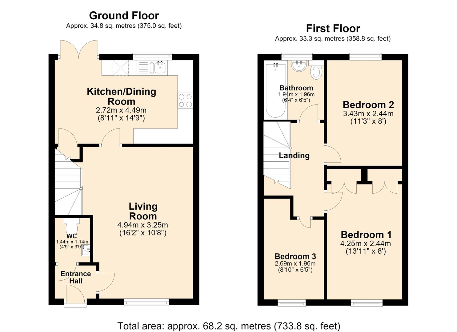 4, Greengage Way, Evesham floorplan