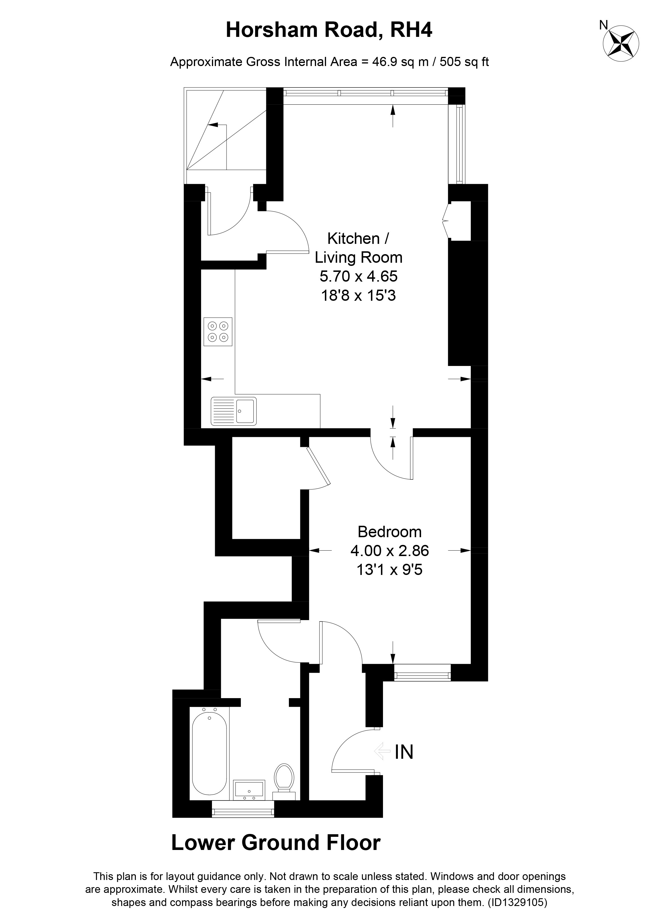 Flat 1, 27, Horsham Road, Dorking floorplan