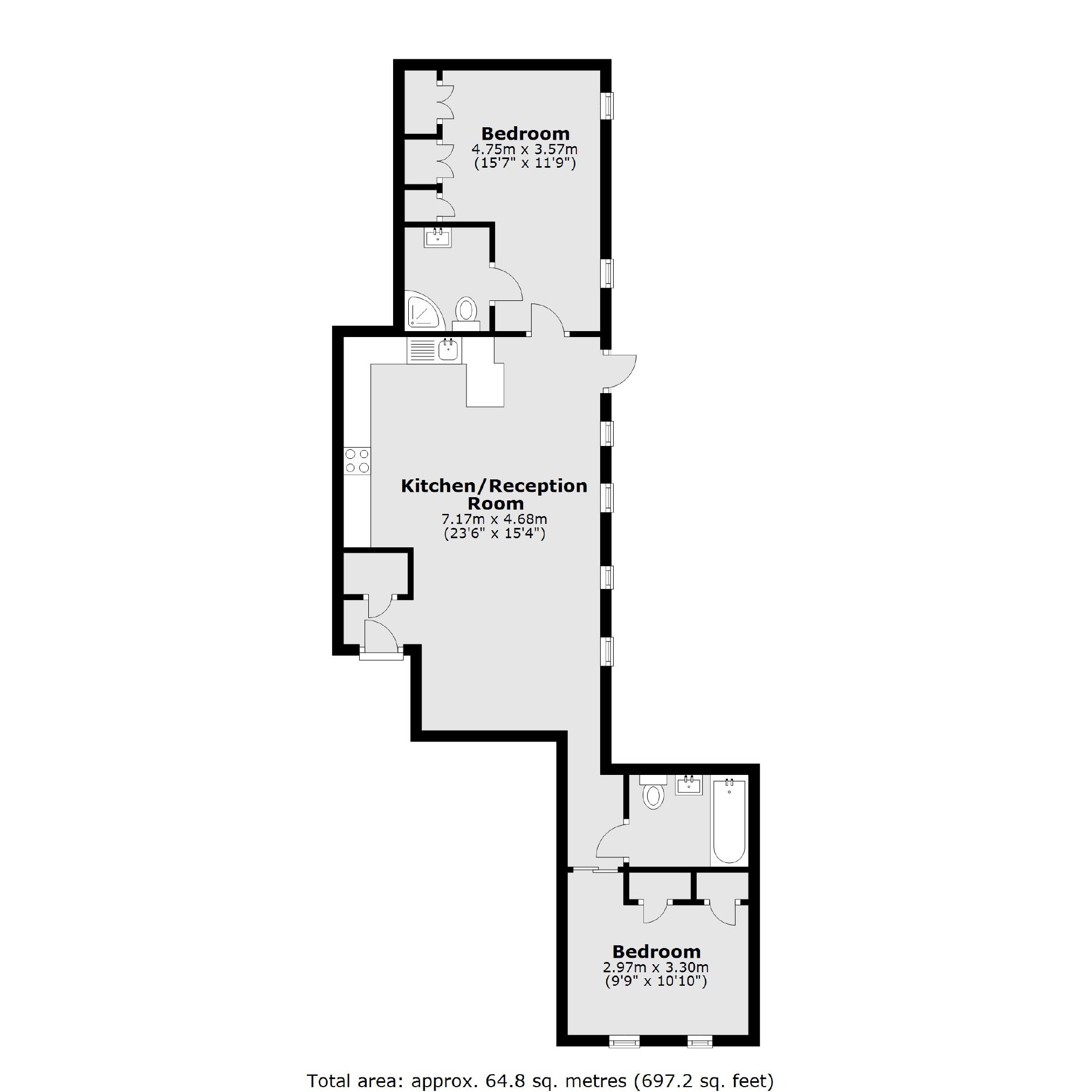 Apartment 3, 16, Elmtree Road, Teddington floorplan