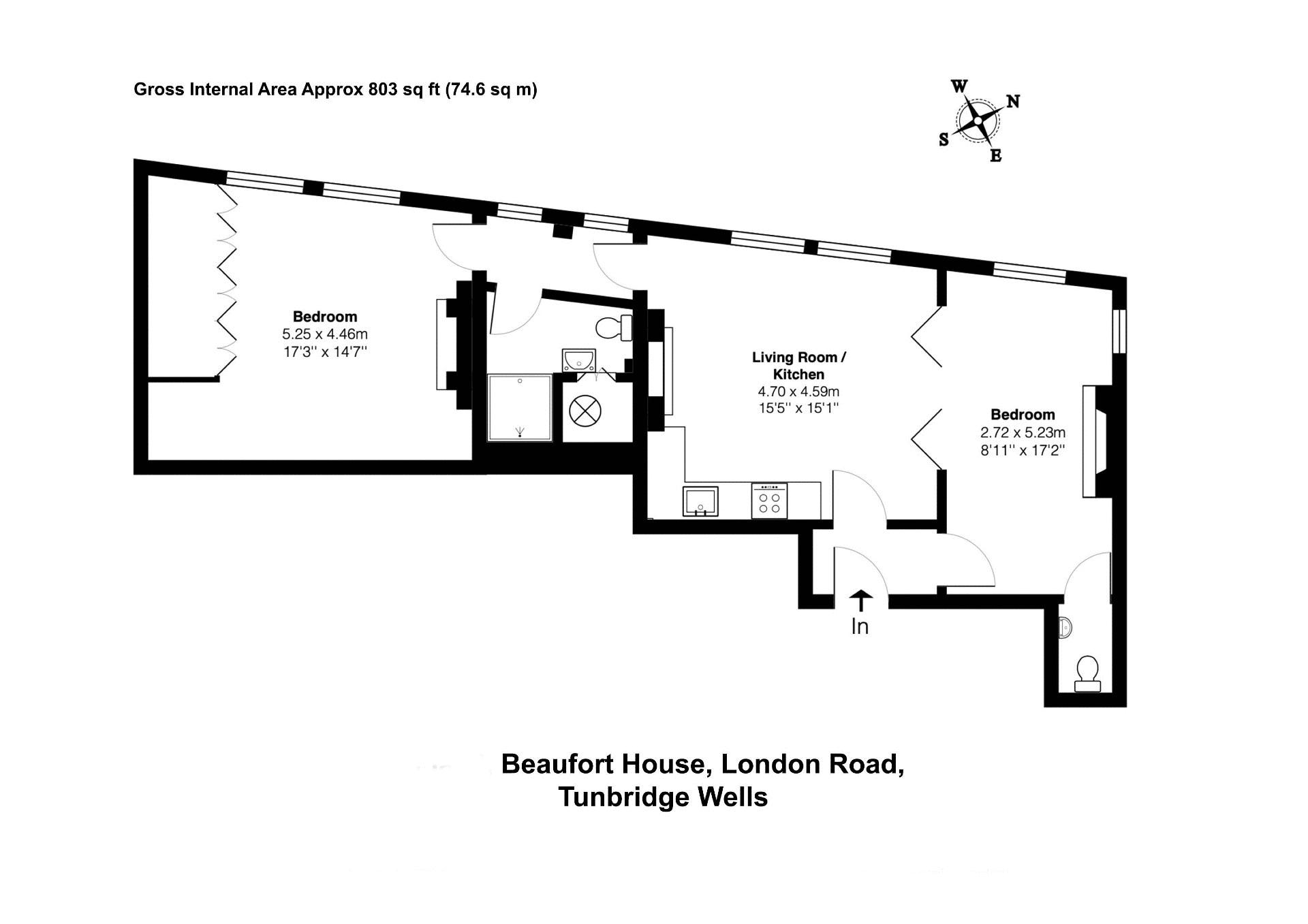 Flat 3 Beaufort House, London Road, Tunbridge Wells floorplan