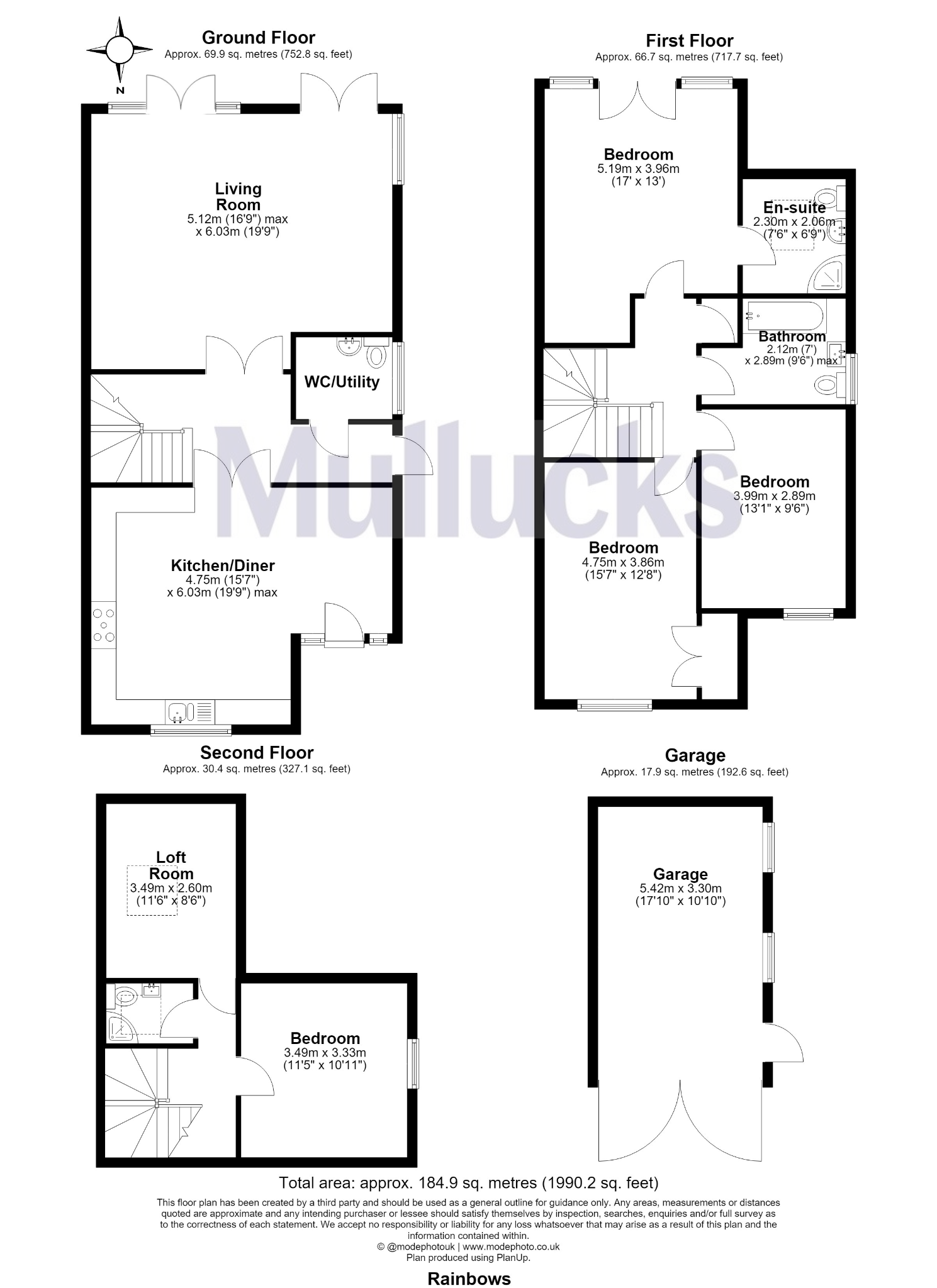 Rainbows,, Church Road, Bishop's Stortford floorplan