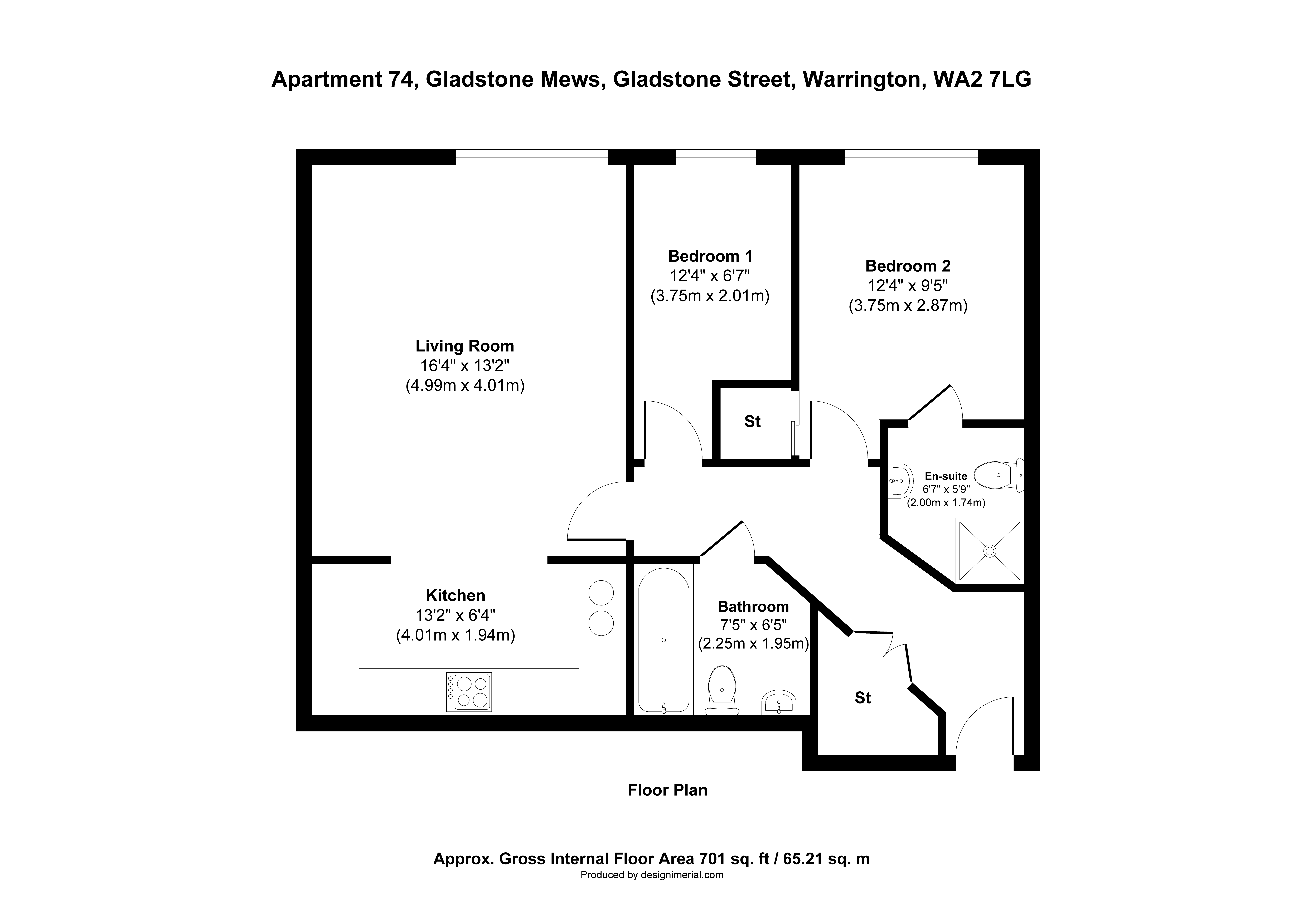 Apt 74, Gladstone Street, Warrington floorplan