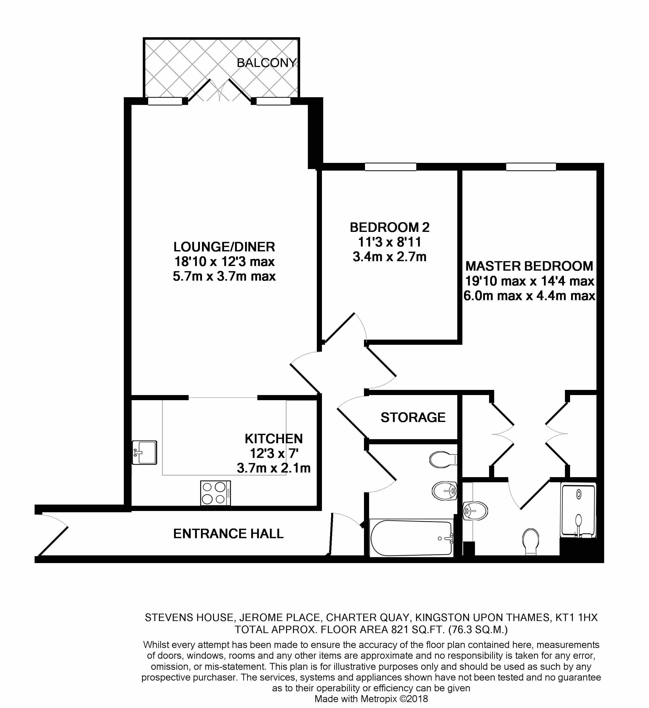 2 Bedrooms Flat to rent in Jerome Place, Kingston Upon Thames KT1