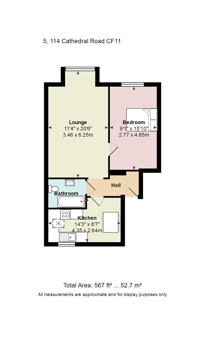 Flat 5, 114, Cathedral Road, Cardiff floorplan