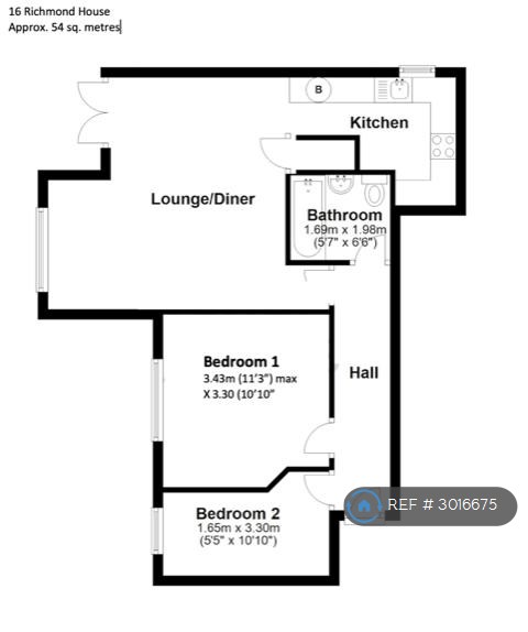 Flat, Richmond House Twickenham Close, Swindon floorplan