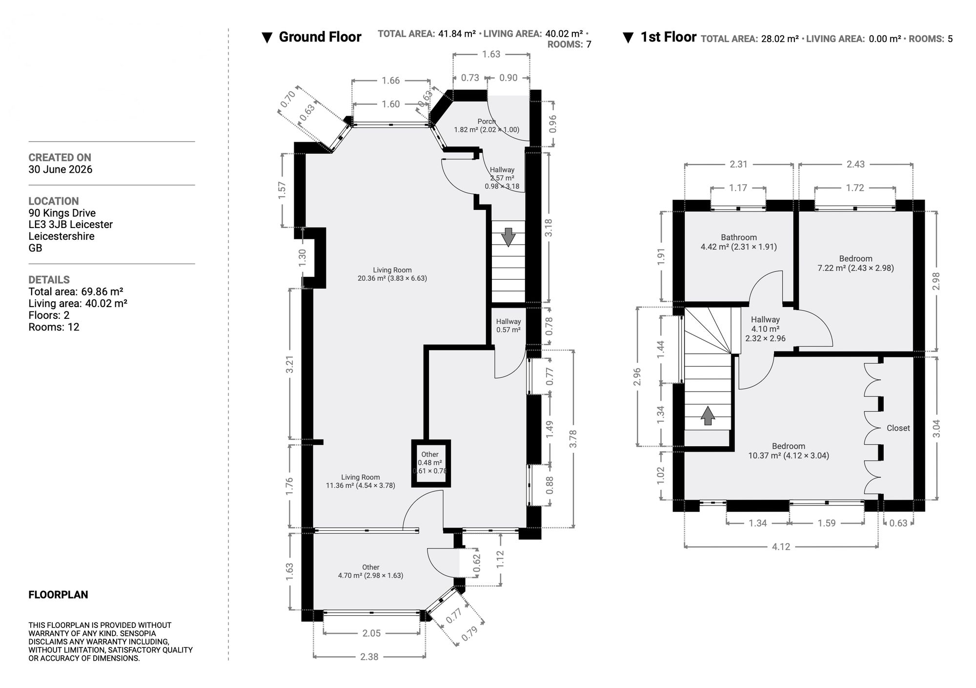 90 Kings Drive, Leicester floorplan