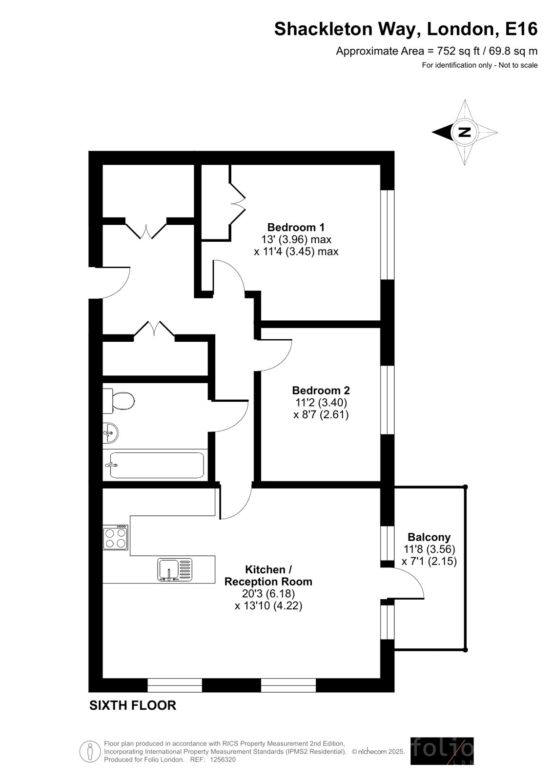 Flat 100, Samuel Building,, 9 Frobisher Yard, London floorplan