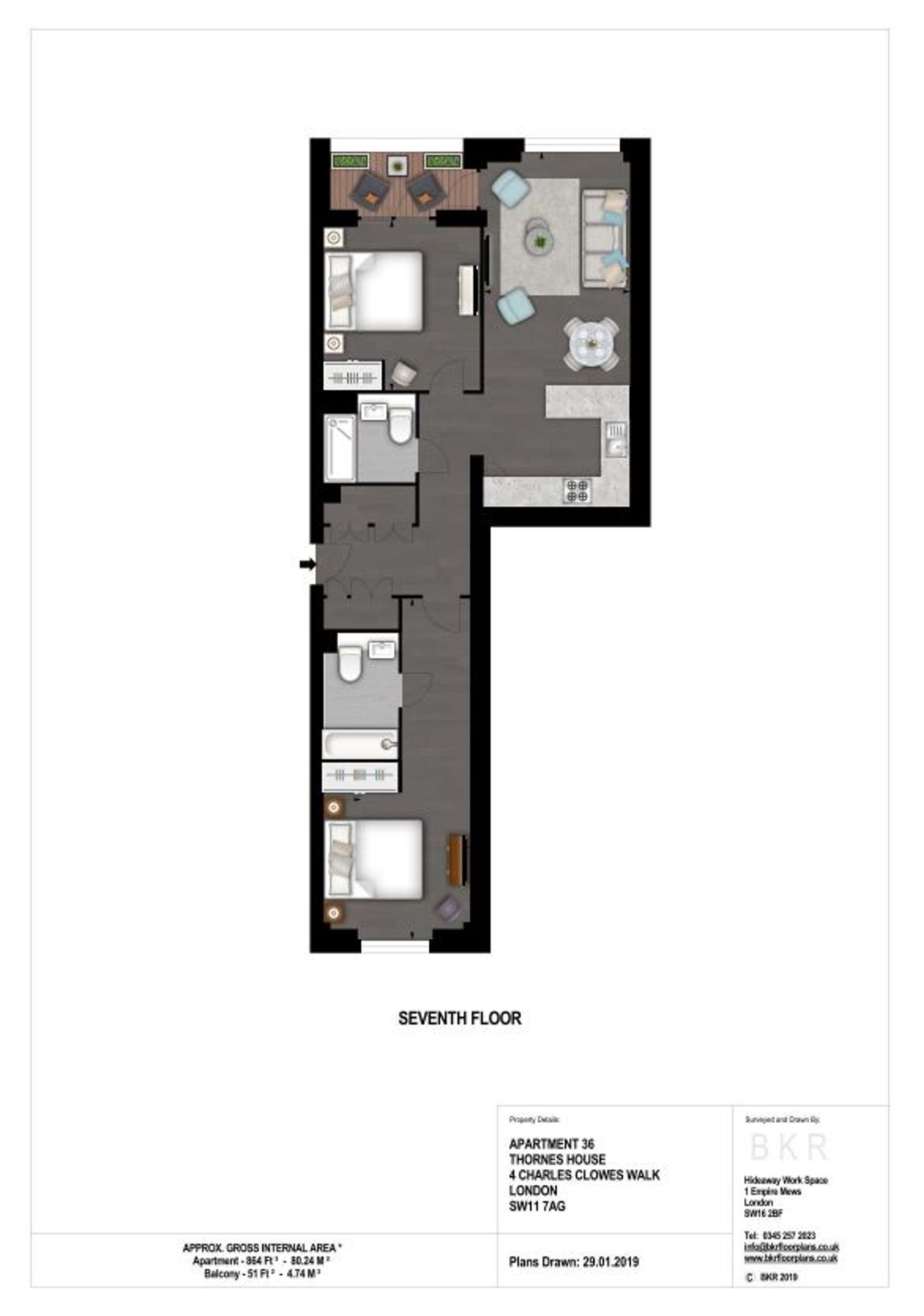 36 Thornes House, London floorplan