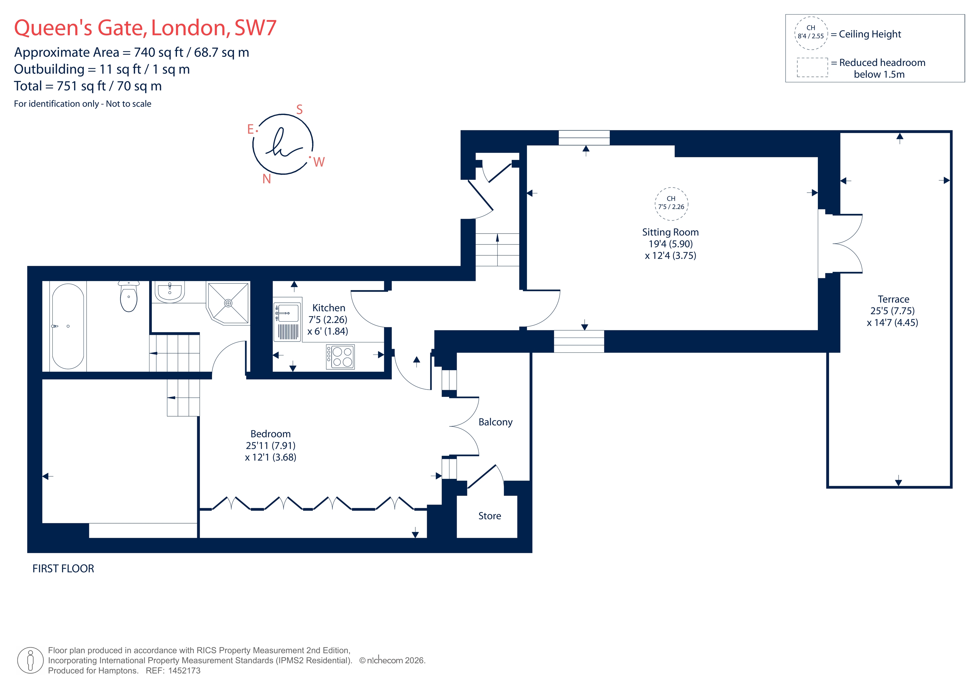 Flat 6, 48, Queen's Gate, London floorplan