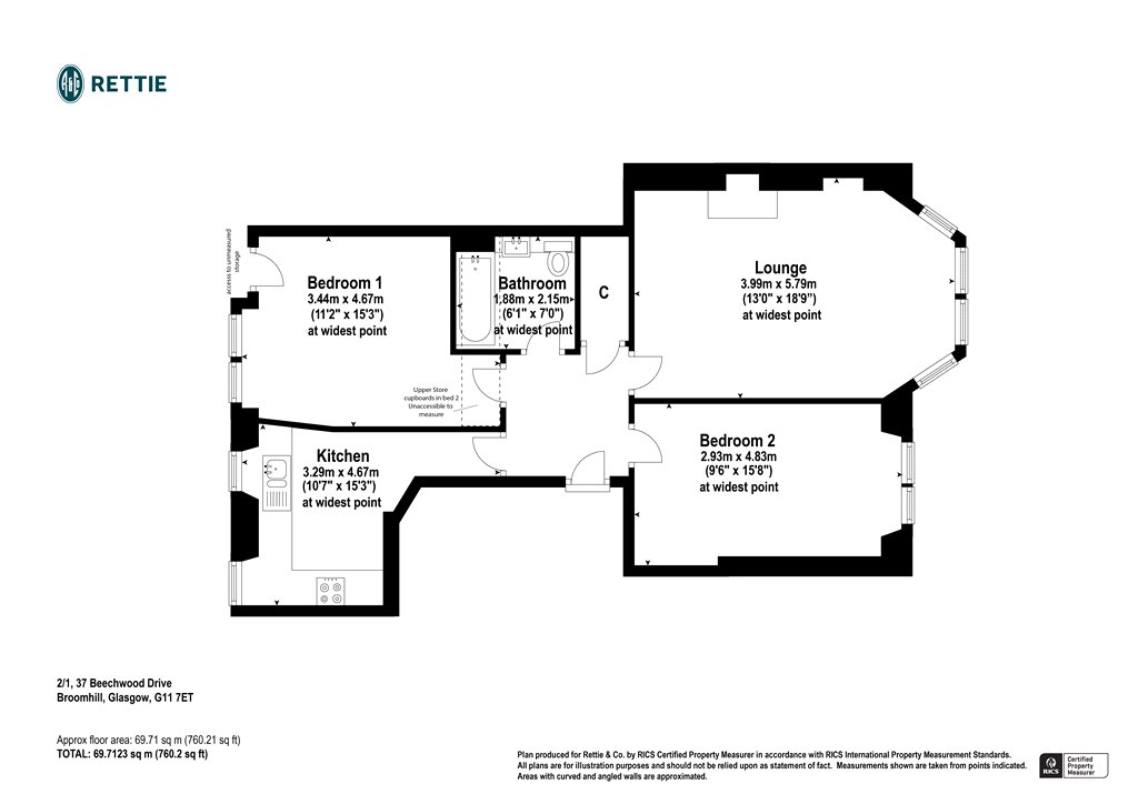 Beechwood Drive, Broomhill, Glasgow G11, 2 bedroom flat for sale