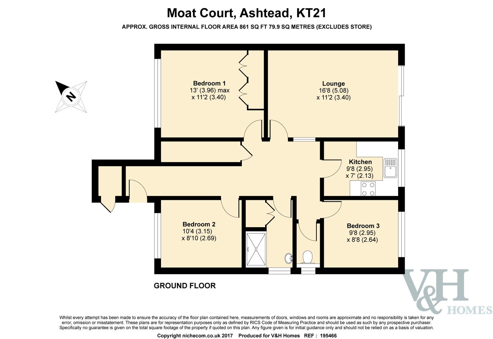 3 Bedrooms Maisonette to rent in Moat Court, Ashtead KT21